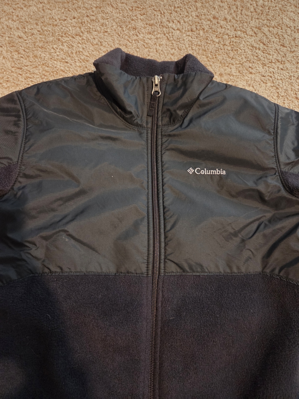 Columbia Black Fleece Jacket with Insulated Upper